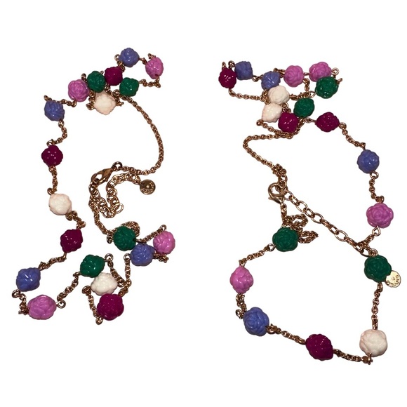 Talbots Carved Flower Jewelry Set NWOT 2 Necklaces + Earrings Gift Spring Look - Picture 6 of 8